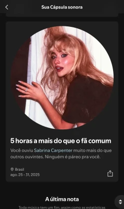 Imagem recente de sabrina