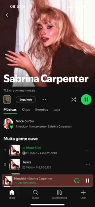 Imagem recente de sabrina